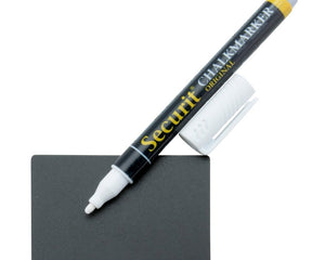 Securit® A8 Black Chalkboard Tags (100) + Acrylic Clamp Holders (36) + White Markers Price Tag Set – price tag sets, photo 7
