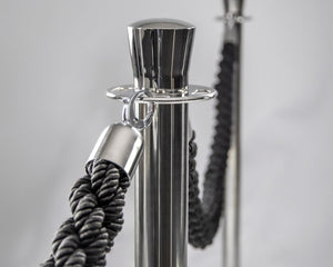 Securit® Classic Chrome Entrance Barrier Set – 2 Posts & Bases + Red Velvet Rope – barrier sets, photo 6