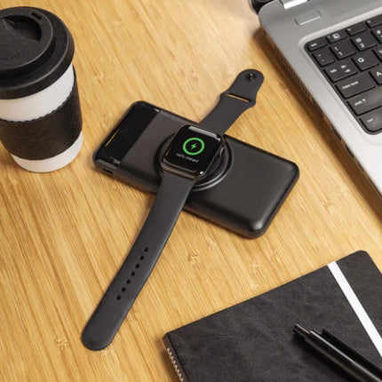 10.000 mah wireless powerbank with watch charger - hospitality
