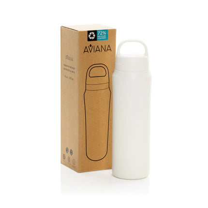 Aviana RCS Recycled Water Bottle 470ml in clear reusable drinkware with a screw-on lid