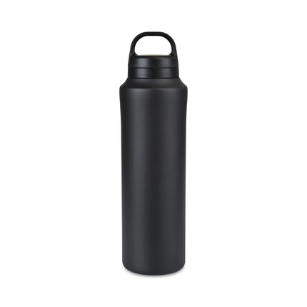 Aviana Rowan RCS recycled 740ml water bottle in clear plastic with a black screw cap and ergonomic design.