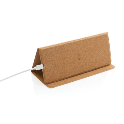 10W wireless charging cork mousepad and stand - hospitality