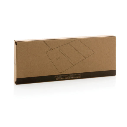 10W wireless charging cork mousepad and stand - hospitality