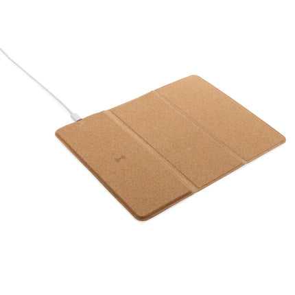 10W wireless charging cork mousepad and stand - hospitality