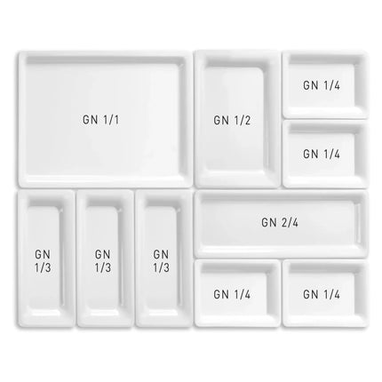1/2 GN tray, melamine, white - hospitality