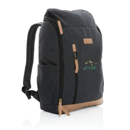 16 oz. recycled canvas 15" laptop backpack - hospitality