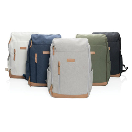 16 oz. recycled canvas 15" laptop backpack - hospitality