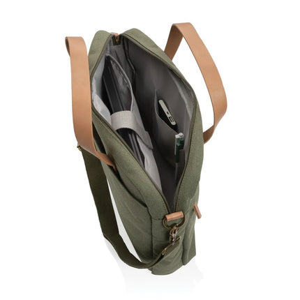 16 oz. recycled canvas laptop bag - hospitality