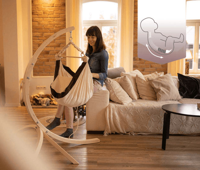 2-in-1 Baby Hammock with Wooden Stand & Inlay – photo 2