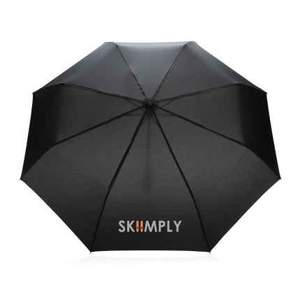 20.5" Impact AWARE™ RPET 190T Pongee bamboo mini umbrella - hospitality