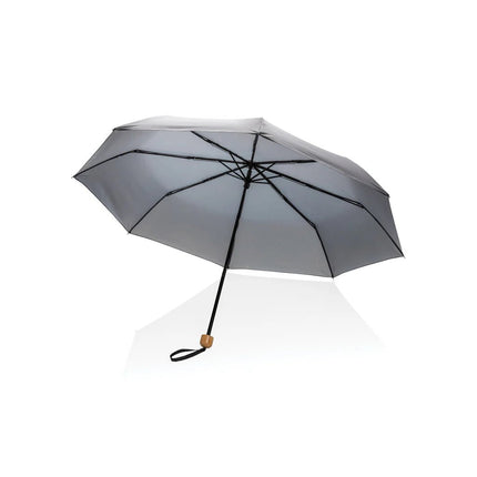 20.5" Impact AWARE™ RPET 190T Pongee bamboo mini umbrella - hospitality