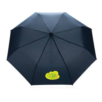 20.5" Impact AWARE™ RPET 190T Pongee bamboo mini umbrella - hospitality