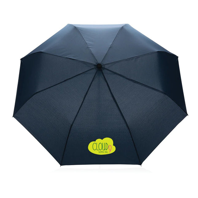 20.5" Impact AWARE™ RPET 190T Pongee bamboo mini umbrella - hospitality