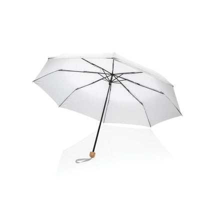 20.5" Impact AWARE™ RPET 190T Pongee bamboo mini umbrella - hospitality