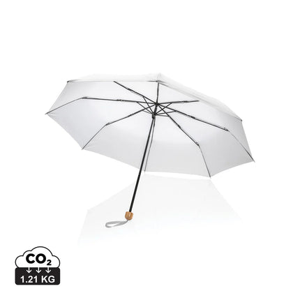 20.5" Impact AWARE™ RPET 190T Pongee bamboo mini umbrella - hospitality