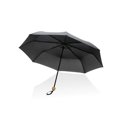 20.5" Impact AWARE™ RPET 190T Pongee bamboo mini umbrella - hospitality