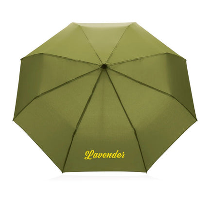 20.5" Impact AWARE™ RPET 190T Pongee bamboo mini umbrella - hospitality