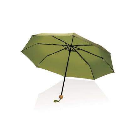 20.5" Impact AWARE™ RPET 190T Pongee bamboo mini umbrella - hospitality