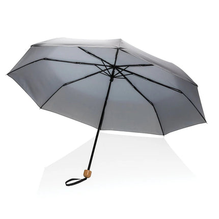 20.5" Impact AWARE™ RPET 190T Pongee bamboo mini umbrella - hospitality