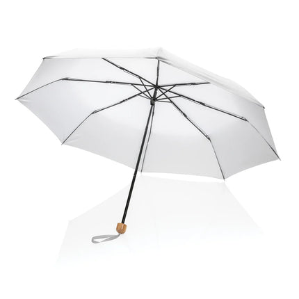 20.5" Impact AWARE™ RPET 190T Pongee bamboo mini umbrella - hospitality