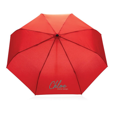 21" Impact AWARE™ RPET 190T bamboo auto open/close umbrella - hospitality