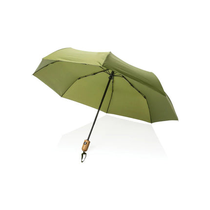 21" Impact AWARE™ RPET 190T bamboo auto open/close umbrella - hospitality