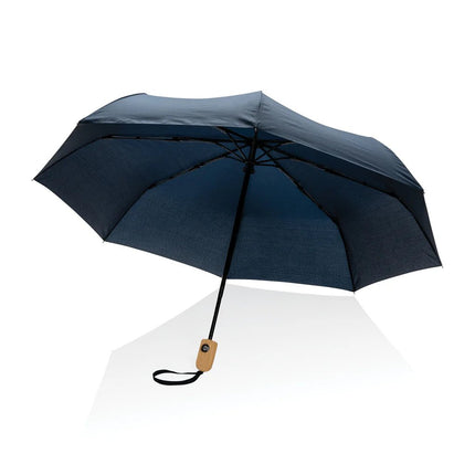 21" Impact AWARE™ RPET 190T bamboo auto open/close umbrella - hospitality