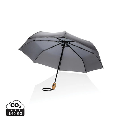 21" Impact AWARE™ RPET 190T bamboo auto open/close umbrella - hospitality