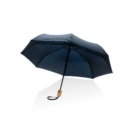 21" Impact AWARE™ RPET 190T bamboo auto open/close umbrella - hospitality