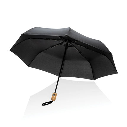 21" Impact AWARE™ RPET 190T bamboo auto open/close umbrella - hospitality