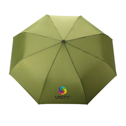 21" Impact AWARE™ RPET 190T bamboo auto open/close umbrella - hospitality