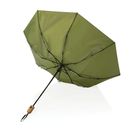 21" Impact AWARE™ RPET 190T bamboo auto open/close umbrella - hospitality