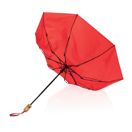 21" Impact AWARE™ RPET 190T bamboo auto open/close umbrella - hospitality
