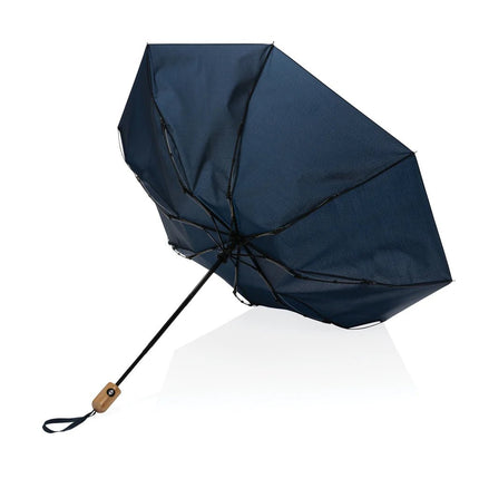 21" Impact AWARE™ RPET 190T bamboo auto open/close umbrella - hospitality