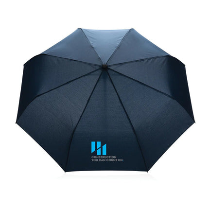 21" Impact AWARE™ RPET 190T bamboo auto open/close umbrella - hospitality