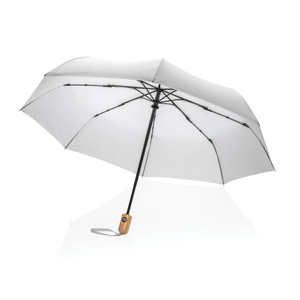 21" Impact AWARE™ RPET 190T bamboo auto open/close umbrella - hospitality