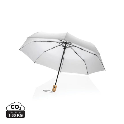 21" Impact AWARE™ RPET 190T bamboo auto open/close umbrella - hospitality