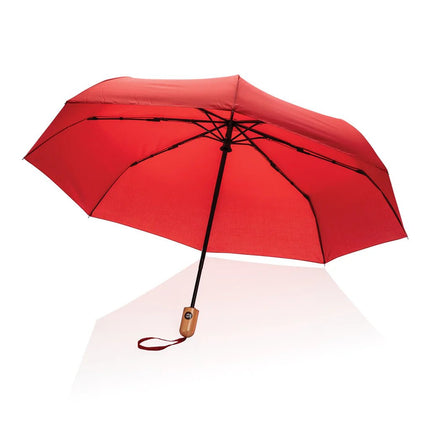 21" Impact AWARE™ RPET 190T bamboo auto open/close umbrella - hospitality