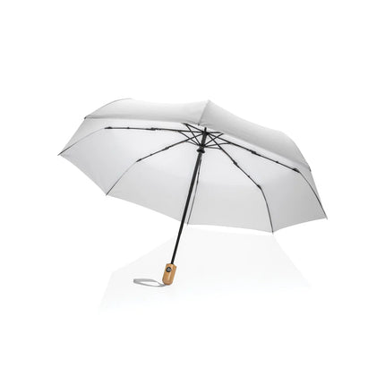 21" Impact AWARE™ RPET 190T bamboo auto open/close umbrella - hospitality