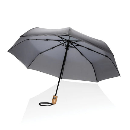 21" Impact AWARE™ RPET 190T bamboo auto open/close umbrella - hospitality