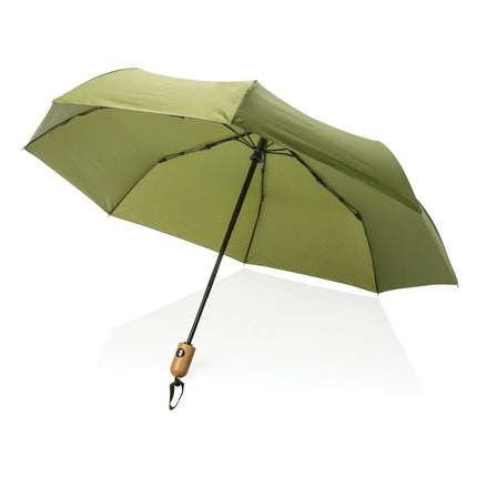 21" Impact AWARE™ RPET 190T bamboo auto open/close umbrella - hospitality