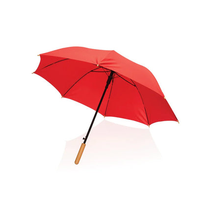 23" Impact AWARE™ RPET 190T auto open bamboo umbrella - hospitality