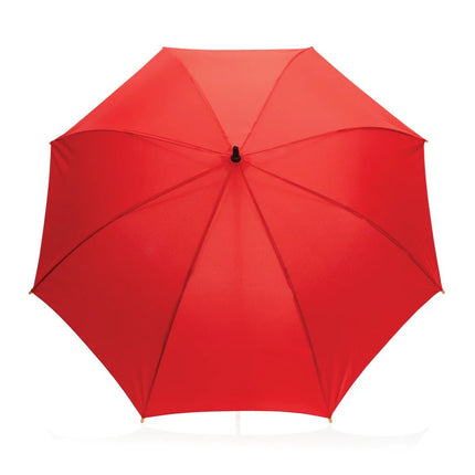 23" Impact AWARE™ RPET 190T auto open bamboo umbrella - hospitality