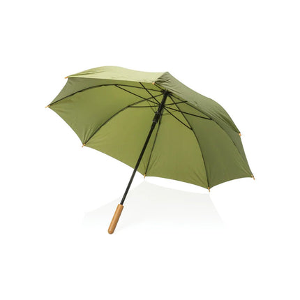 23" Impact AWARE™ RPET 190T auto open bamboo umbrella - hospitality