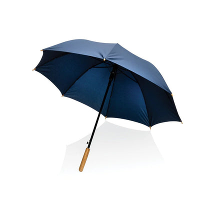 23" Impact AWARE™ RPET 190T auto open bamboo umbrella - hospitality