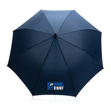 23" Impact AWARE™ RPET 190T auto open bamboo umbrella - hospitality