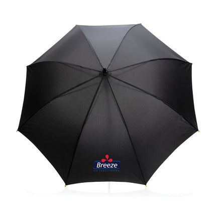 23" Impact AWARE™ RPET 190T auto open bamboo umbrella - hospitality