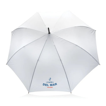 27" Impact AWARE™ RPET 190T auto open bamboo umbrella - hospitality