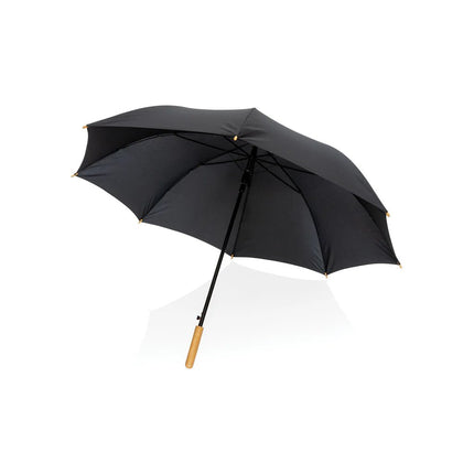 27" Impact AWARE™ RPET 190T auto open bamboo umbrella - hospitality