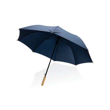 27" Impact AWARE™ RPET 190T auto open bamboo umbrella - hospitality